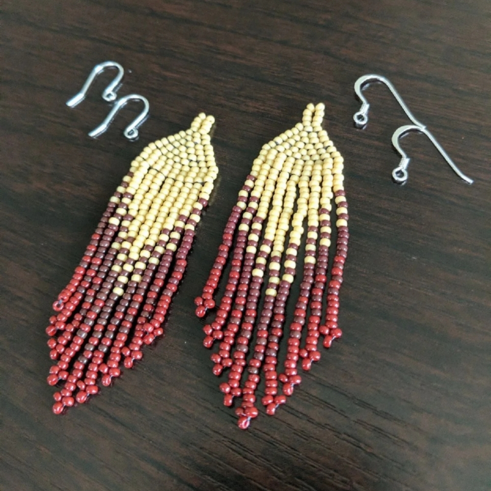 Indigenous hand beaded earrings